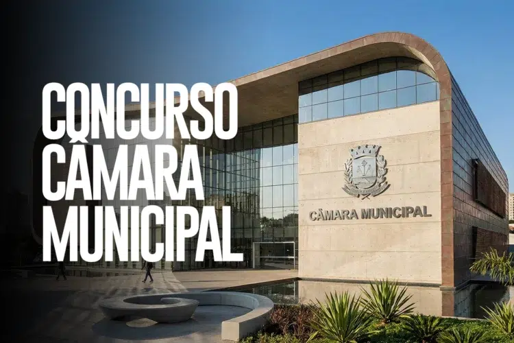Concurso público da Câmara Municipal com inscrições terminando nesta terça-feira (10), oferecendo salários de até R$ 10,6 mil e auxílio de R$ 1.200.
