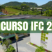 Prédio do Instituto Federal Catarinense com faixa “Concurso IFC 2026” em destaque
