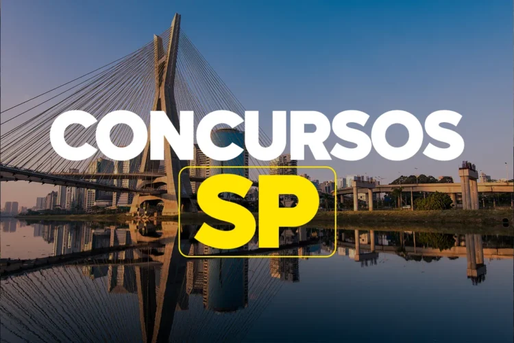 Ponte Estaiada de São Paulo com texto Concursos SP — governador autoriza concurso IPA SP para pesquisadores com salário de R$ 9 mil