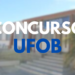 Prédio da UFOB ao fundo com escadaria e texto "Concurso UFOB" em destaque