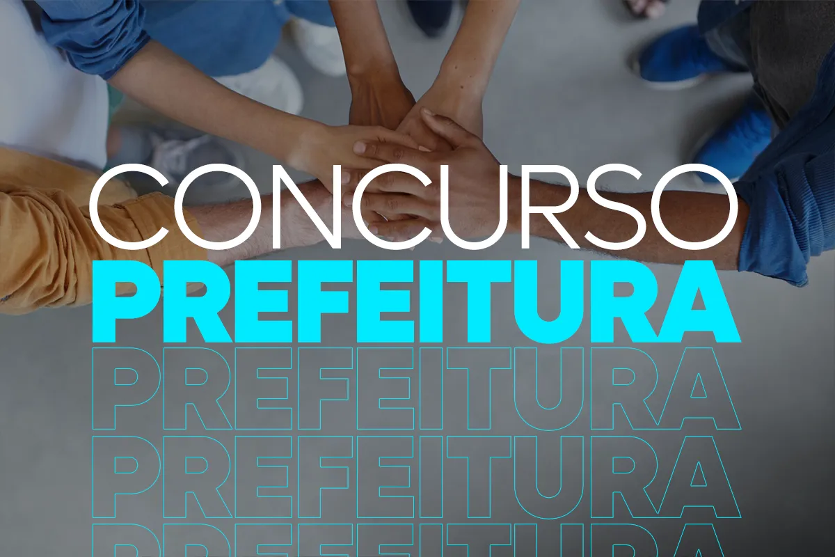 Concurso em São Paulo com salários de até R$ 15,7 mil encerra inscrições na próxima segunda-feira (09) 2 Arte com a frase “Concurso Prefeitura” e mãos unidas simbolizando processo seletivo em São Paulo com salários de até R$ 15,7 mil.